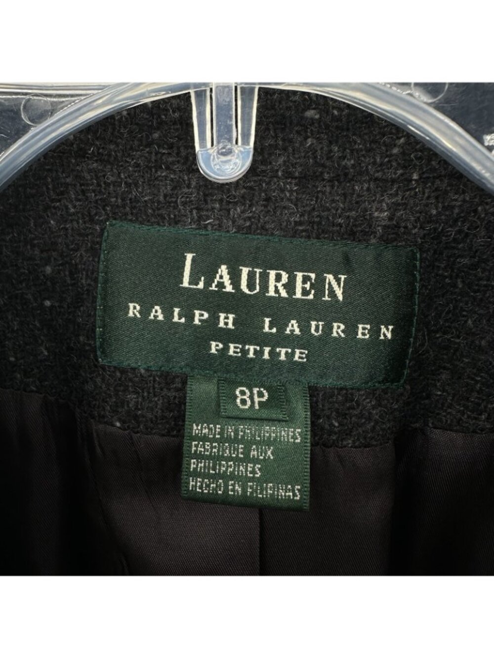 LAUREN RALPH LAUREN jacket blazer charcoal gray 8P equestrian horse head buttons - Picture 8 of 8